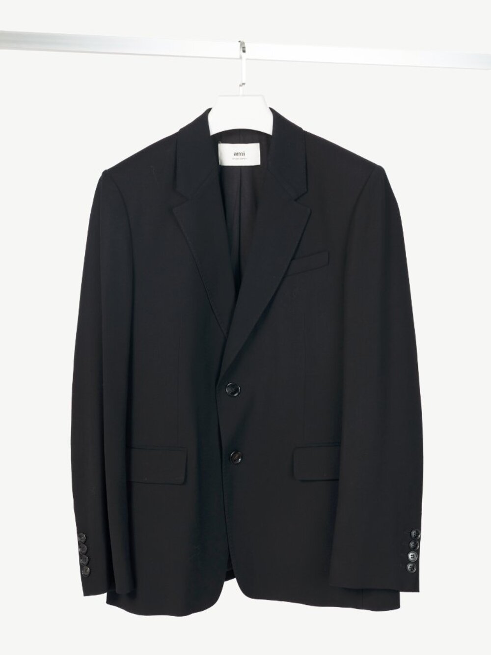 AMI SS24 Black Single-Breasted Straight Jacket